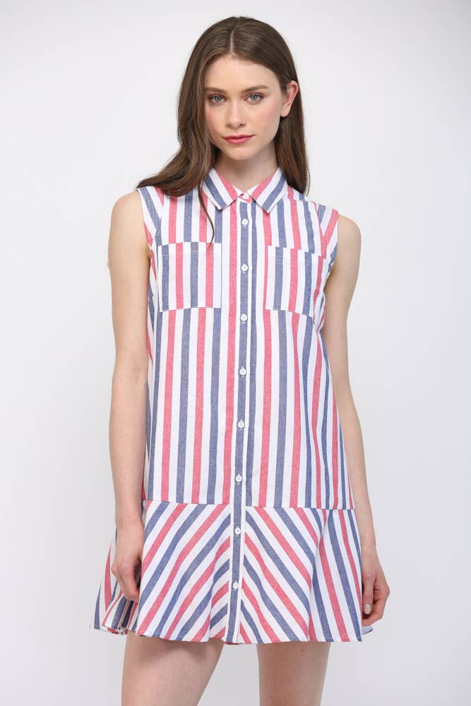 Fate Mini Dress Red Navy / S Miller Stripe Dress