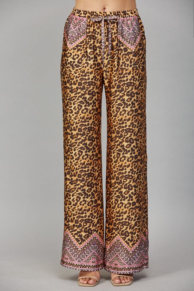 Fate Pants Brown Multi / S Kiara Print Wide Leg Pants