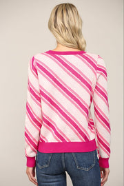 Fate Sweater Glitter Script Stripe Holiday Sweater