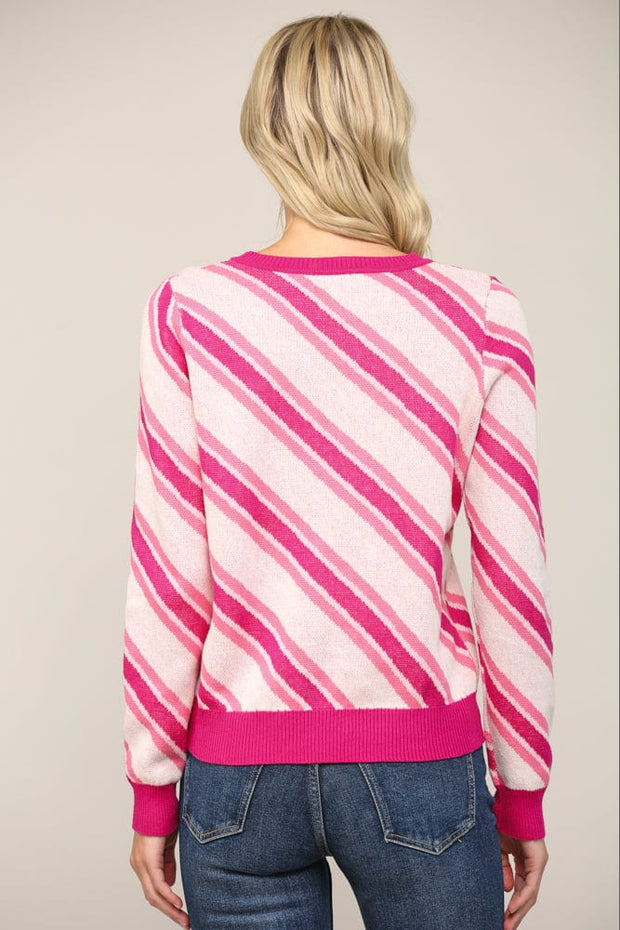 Fate Sweater Glitter Script Stripe Holiday Sweater