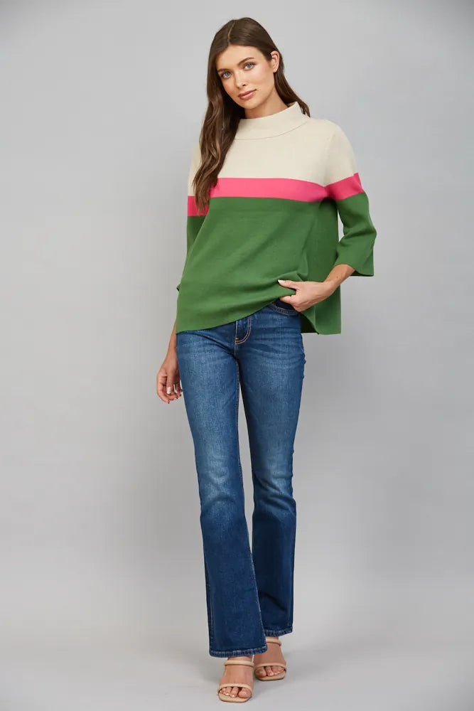 Fate Sweater Kira Color Block Sweater