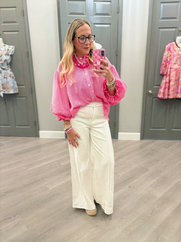 Fate Top Aisha Pinstripe Top