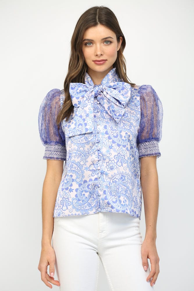 Fate Top Blush Multi / S Kate Neck Tie Top