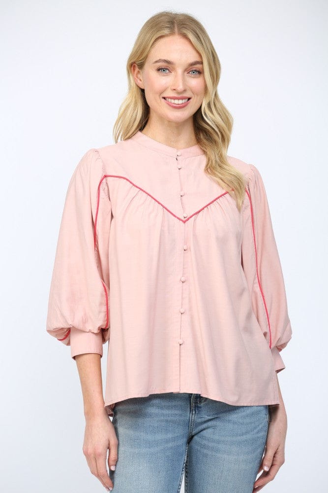 Fate Top Blush / S Daphne Contrast Detail Top