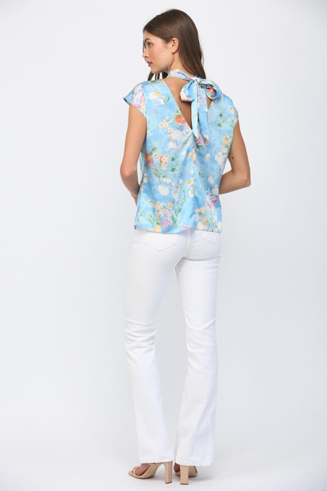 Fate Top Cali Satin Tie Back Top