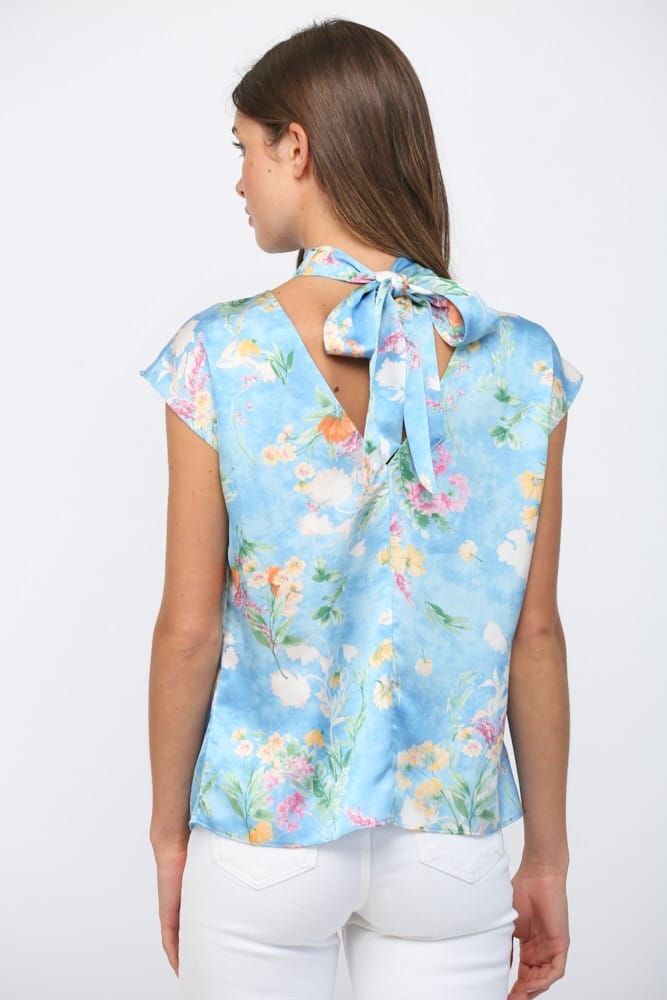 Fate Top Cali Satin Tie Back Top