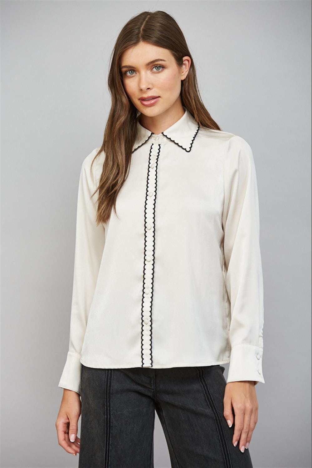 Fate Top Champagne / S Alina Button Down Top