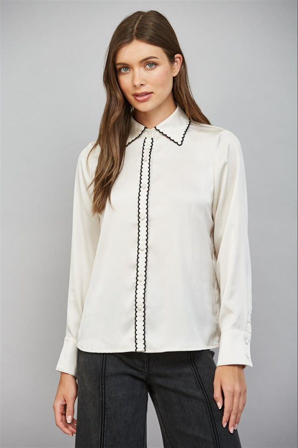Fate Top Champagne / S Alina Button Down Top