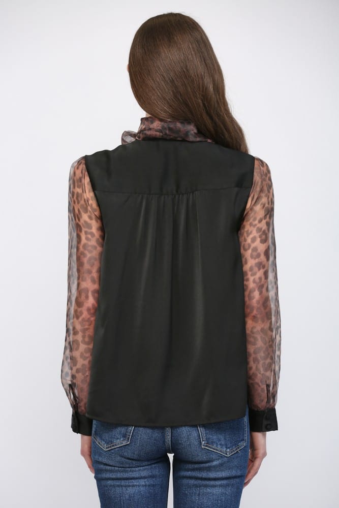 Fate Top Daniela Leopard Self Tie Top