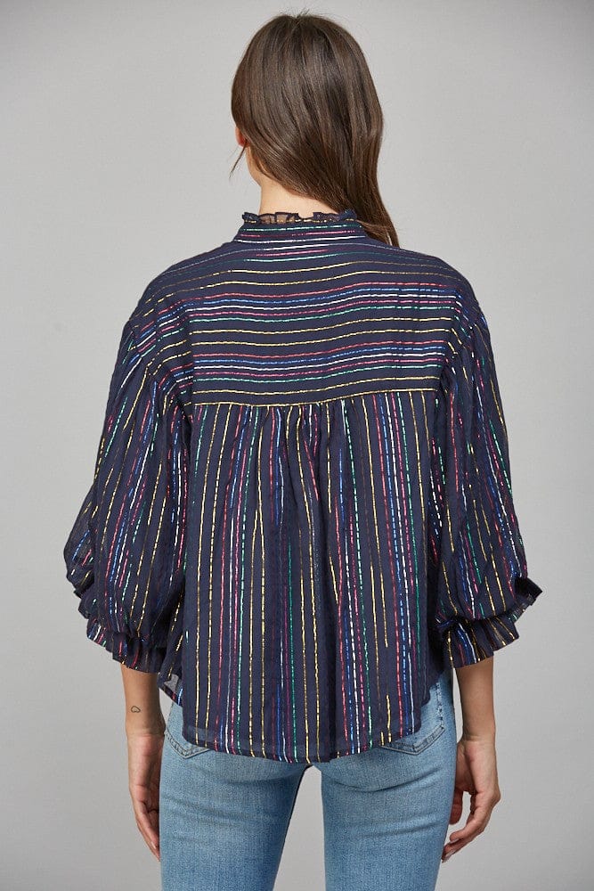 Fate Top Elaina Metallic Stripe Top