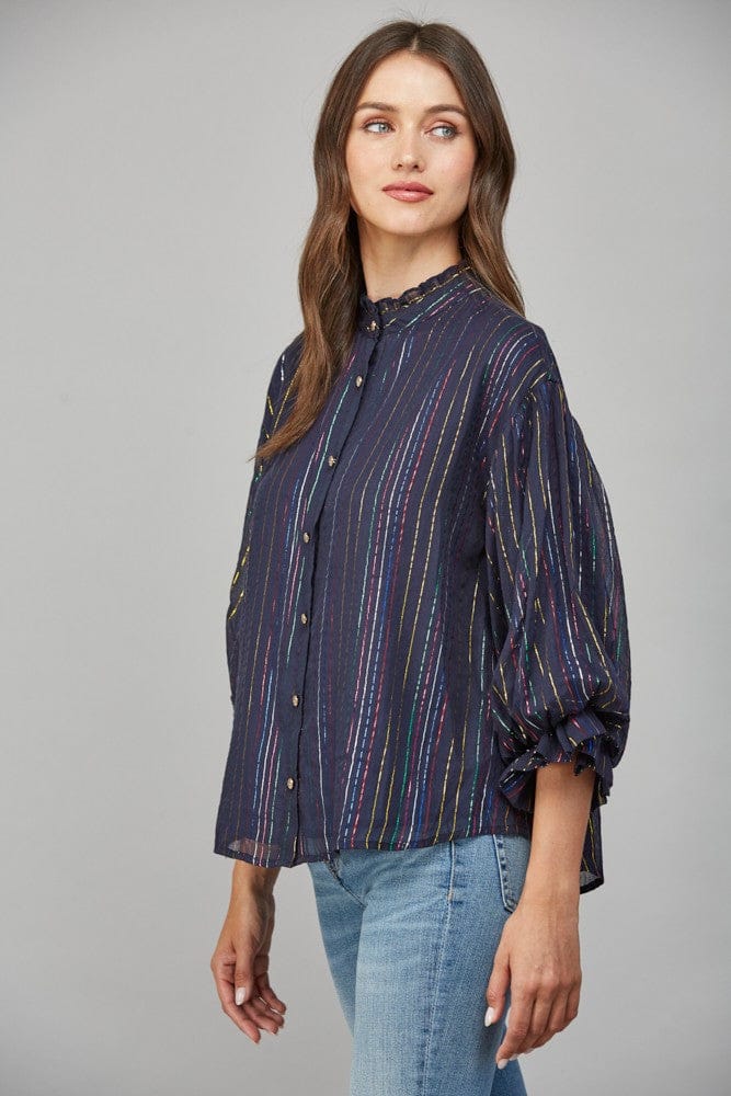 Fate Top Elaina Metallic Stripe Top