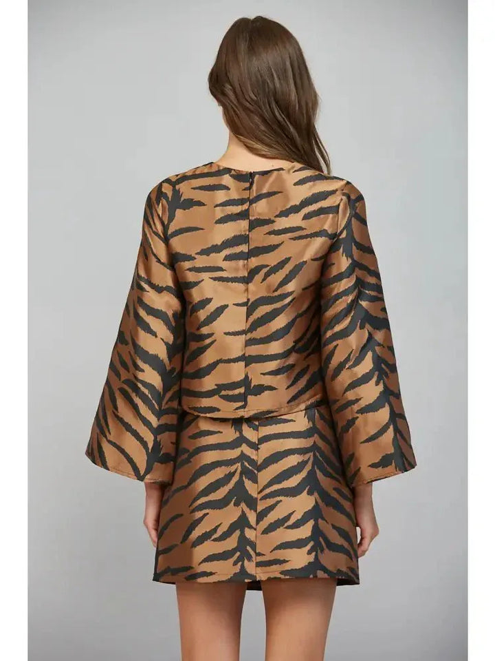 Fate Top Helena Print Long Sleeve Top