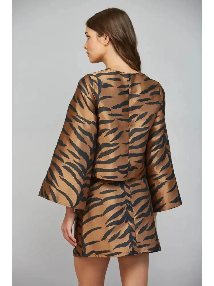 Fate Top Helena Print Long Sleeve Top