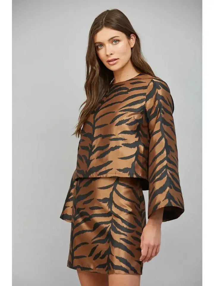 Fate Top Helena Print Long Sleeve Top