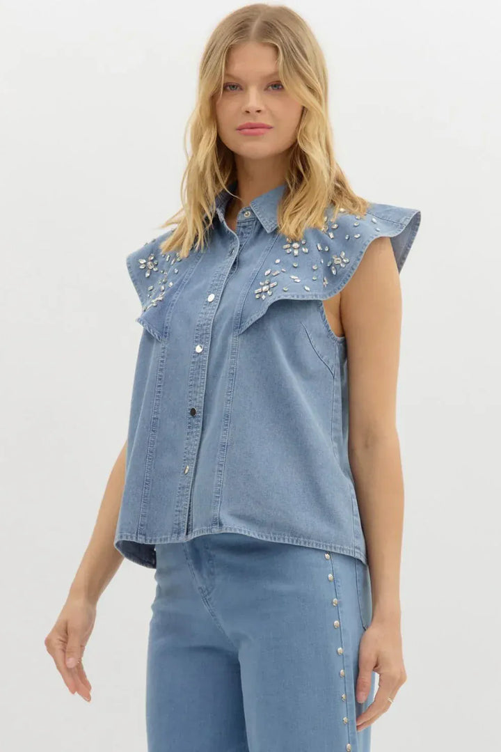 Fate Top Julia Rhinestone Top