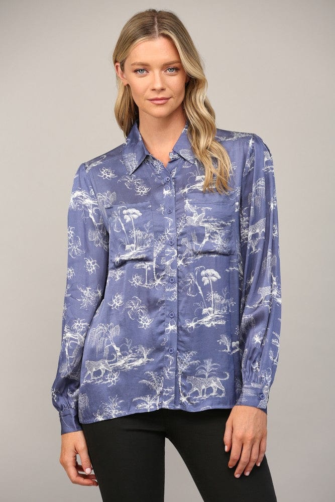 Fate Top Navy / S Mya Button Down Top