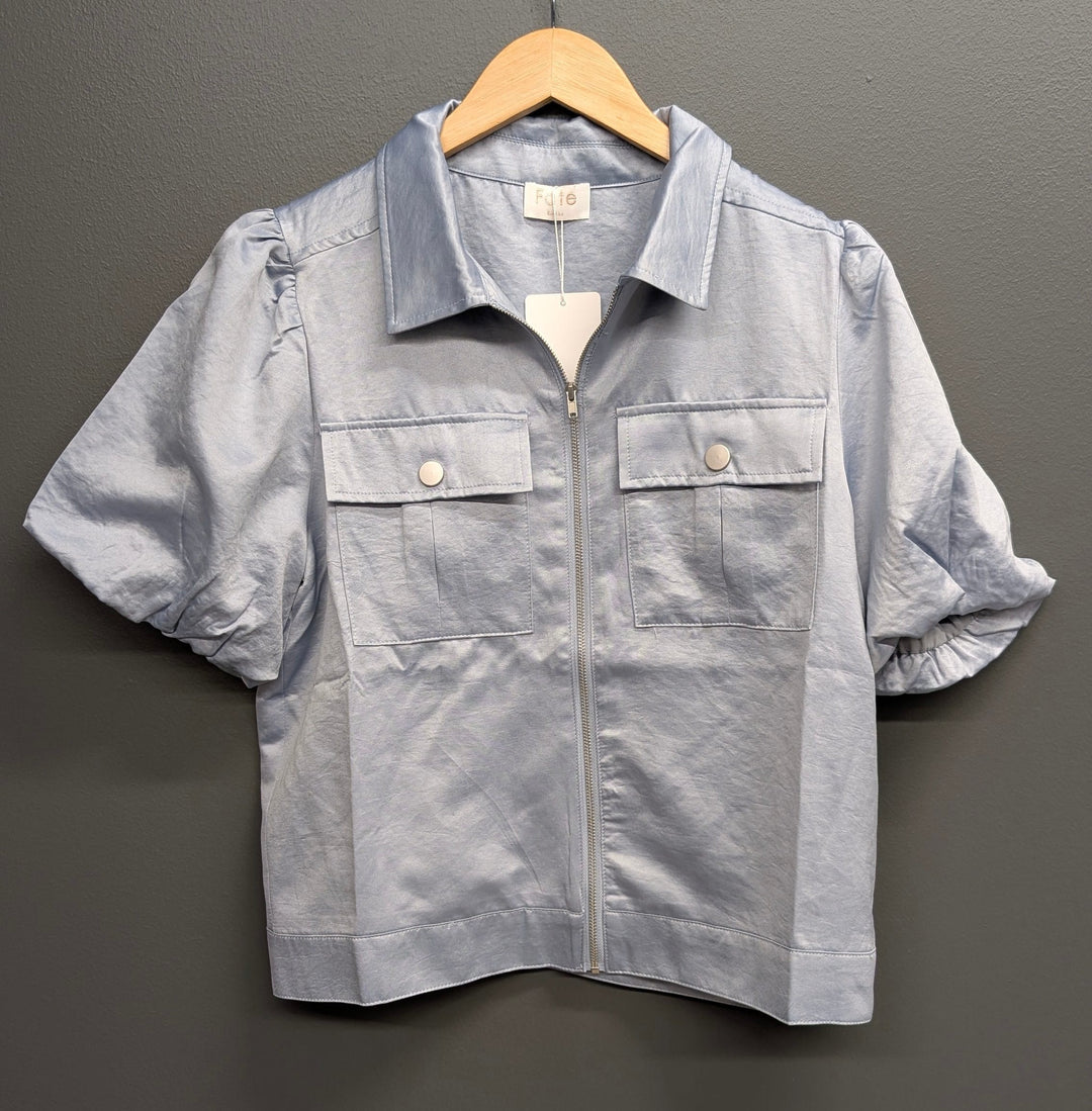 Fate Top Pale Blue / S Nadia Satin Top