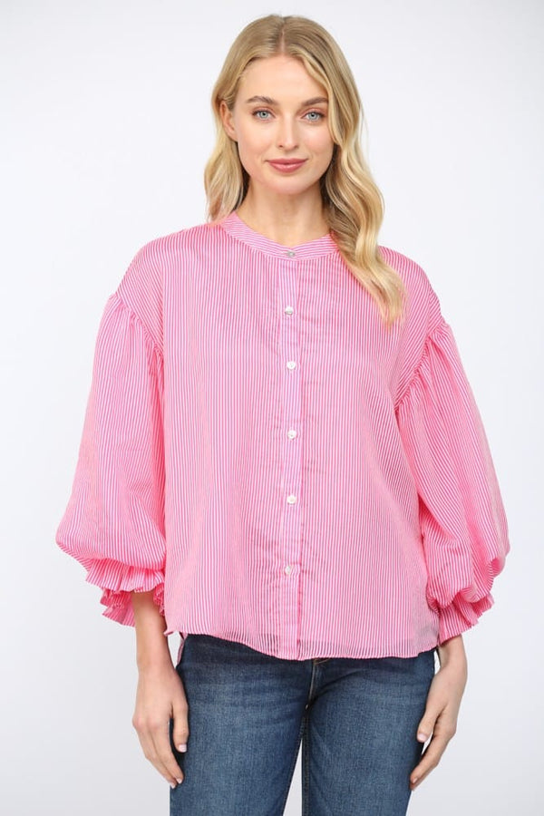 Fate Top Pink / S Aisha Pinstripe Top