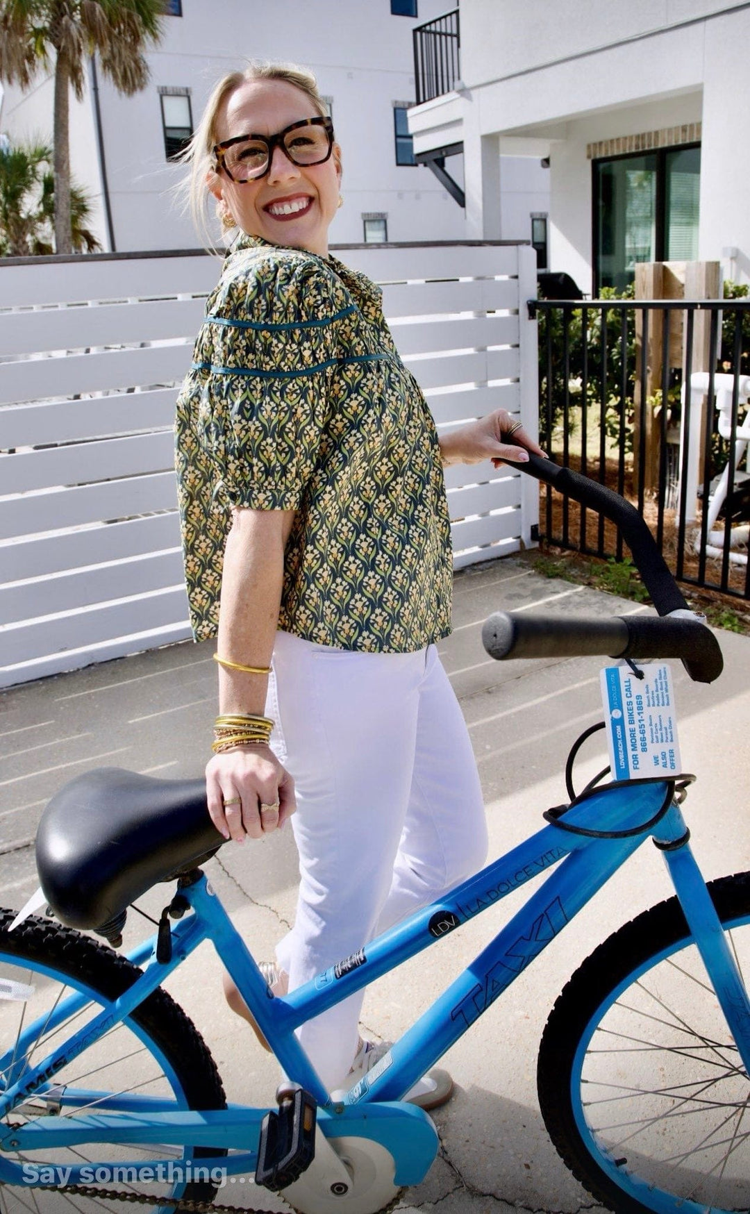 Fate Top Reese Satin Accent Floral Top