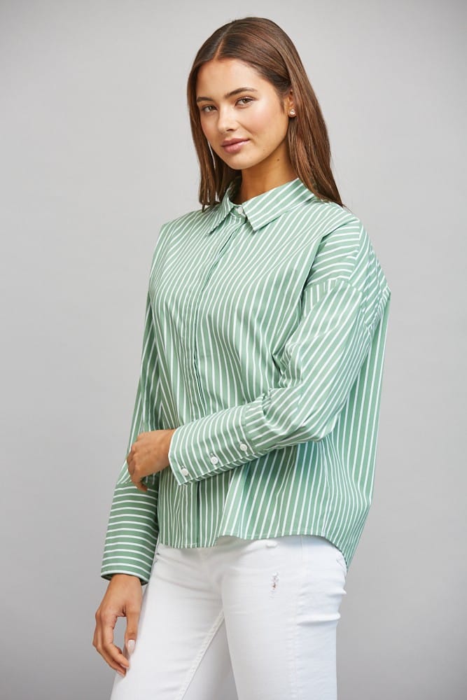 Fate Top Willa Striped Button Down Top