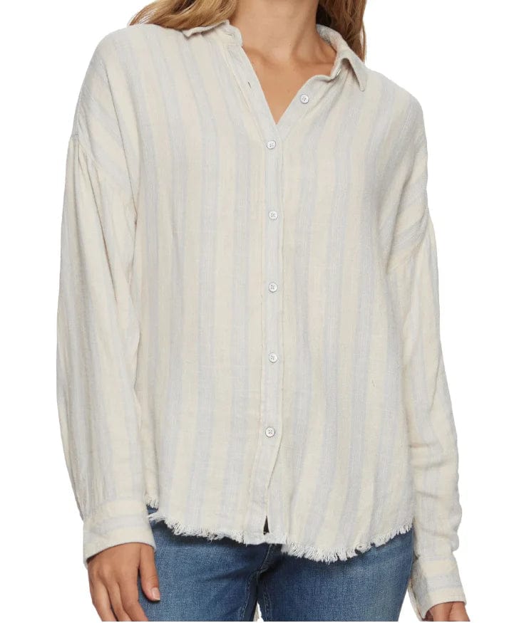 Flag & Anthem Top Cream/Light Blue / S Ansonia Striped Top