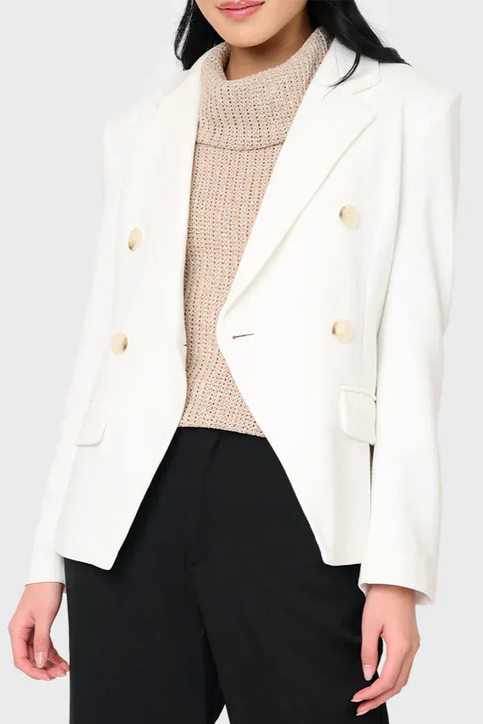 Gibsonlook Blazer White / S Double Breasted Blazer