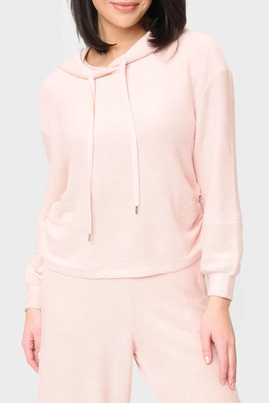 Gibsonlook Hoodie Pink Whip / S Low Key Luxe Rib Cinched Hoodie