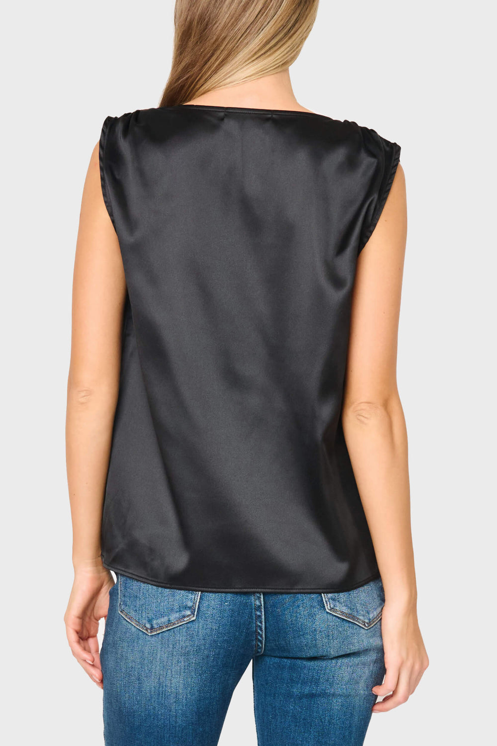 Gibsonlook Top Reverly Cinched Detail Satin Top