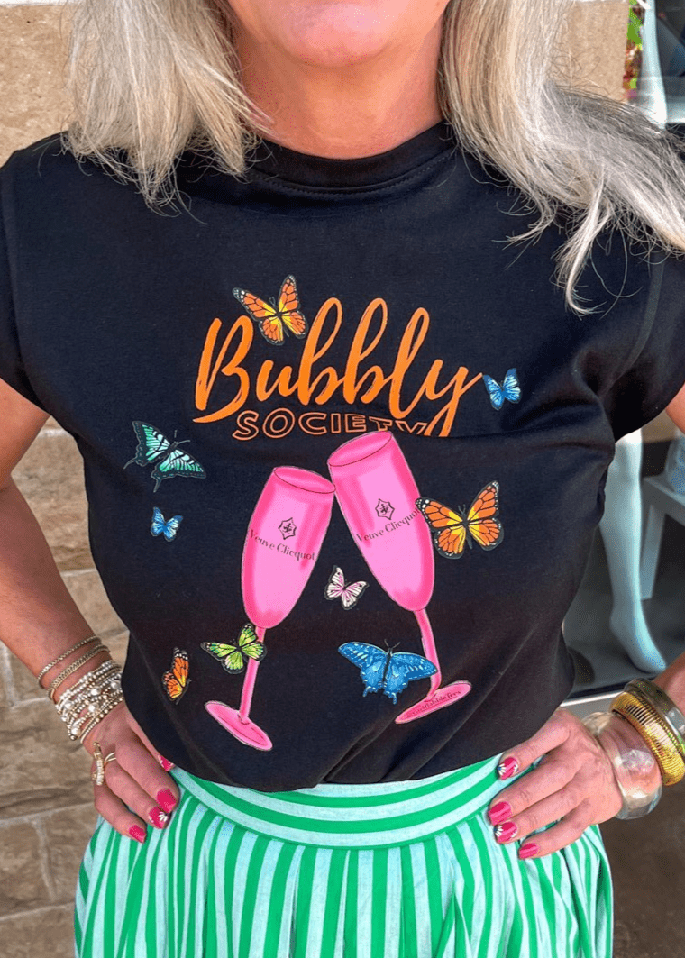 Girl Babble Tees Graphic Tee Bubbly Society Tee - Pink