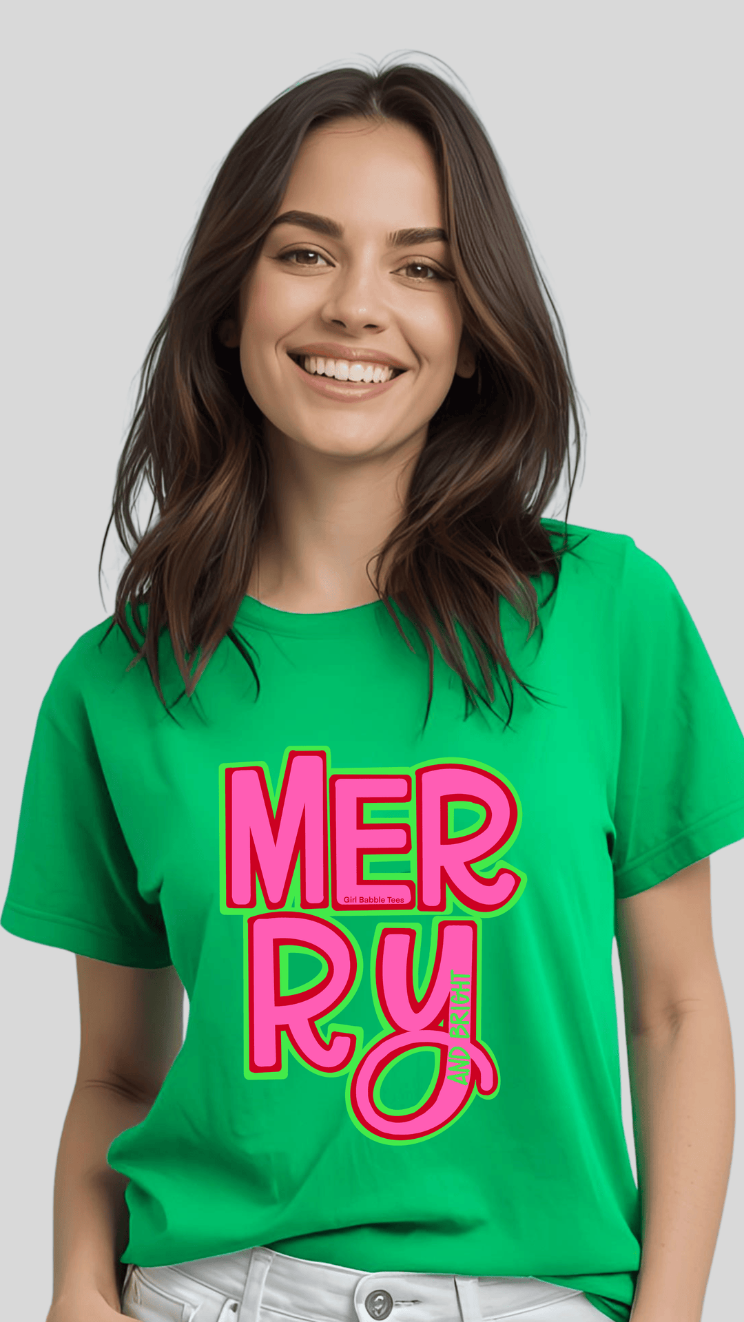 Girl Babble Tees Graphic Tee Green / S Extra Merry Tee