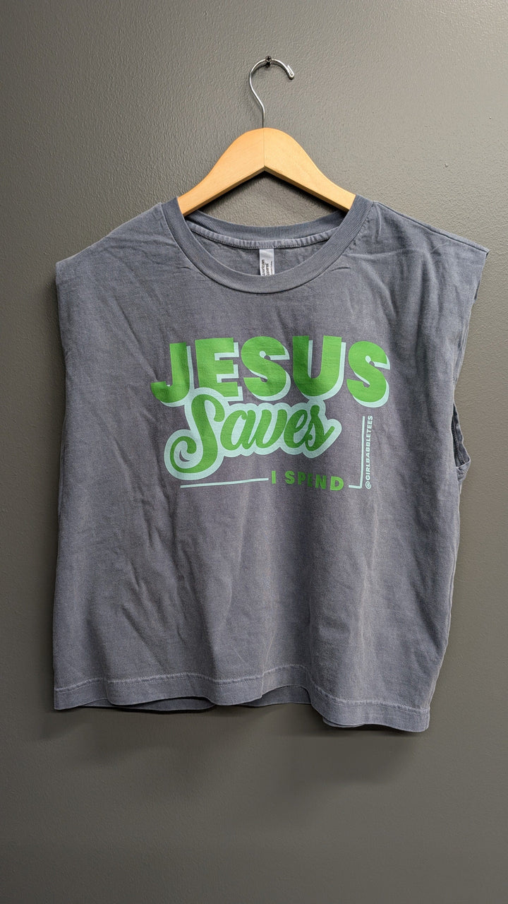 Girl Babble Tees Graphic Tee Jesus Saves I Spend Tee