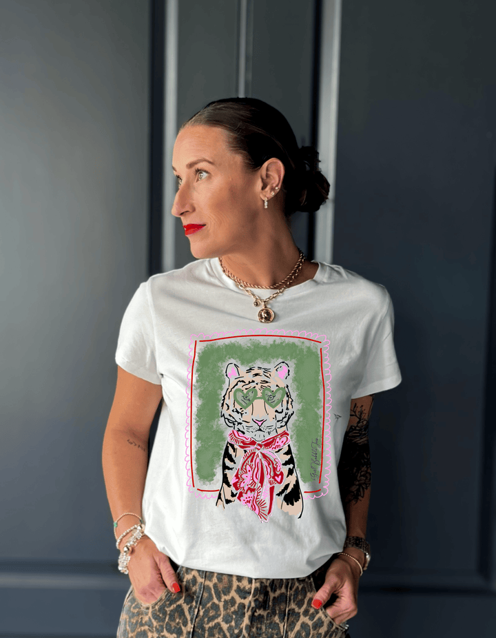 Girl Babble Tees Graphic Tee White / XS Cool Kat Tee