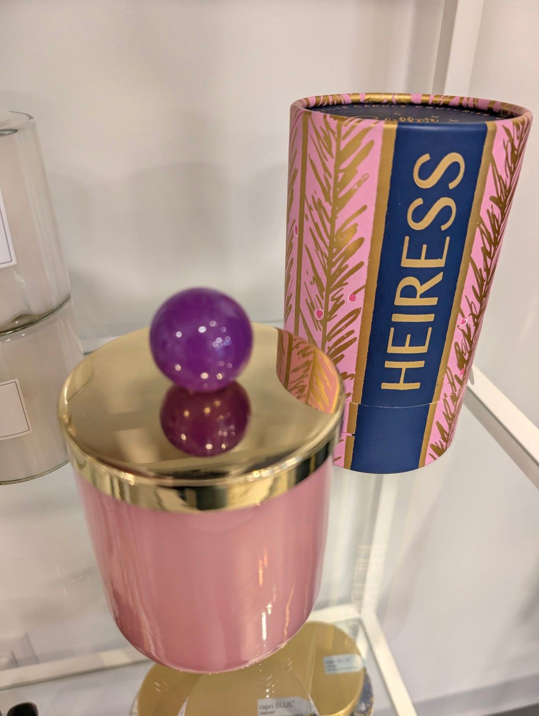 GlitterVille Studios Candles Heriess - Peach / Purple Ball Glitterville Candle Couturier Lidded Scented Candle