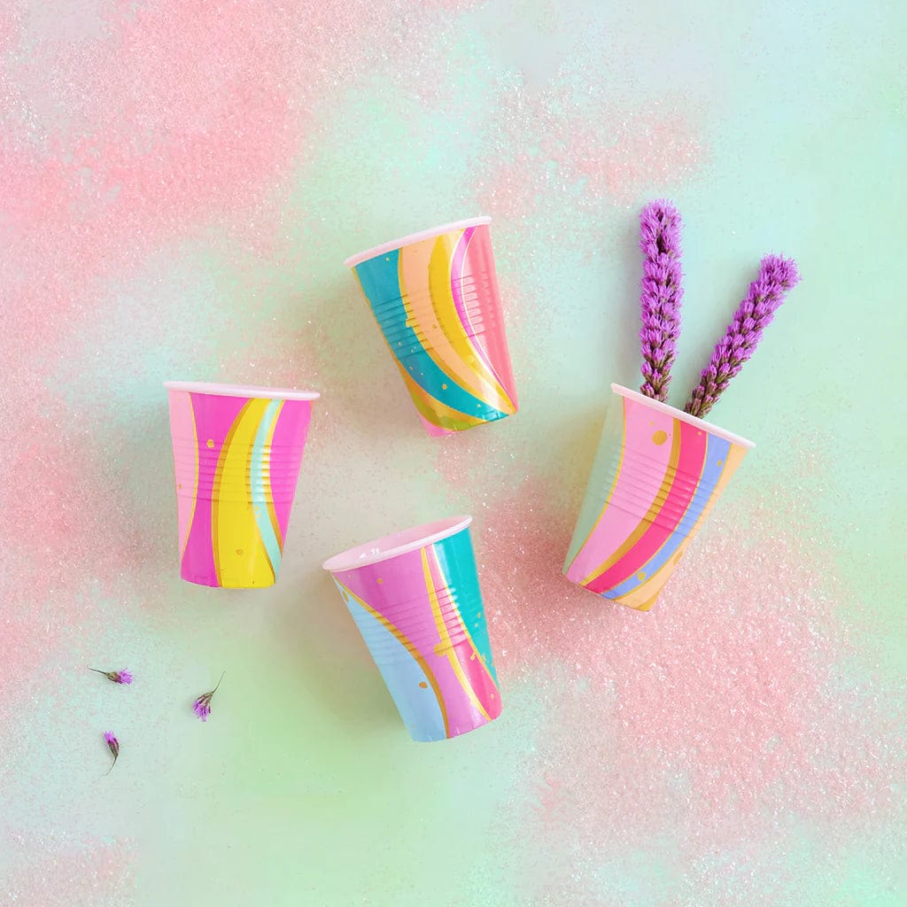 GlitterVille Studios Drinkware Set of 4 Color Couture Stripe Cup