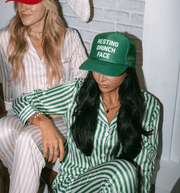 Hats By Madi Trucker Hats Resting Grinch Face on Green Hats by Madi