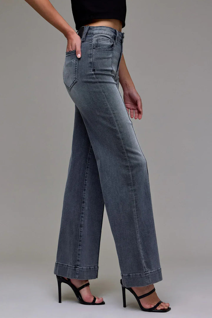 Hidden Jeans Denim Happi Comfort Flare Pintuck Jeans