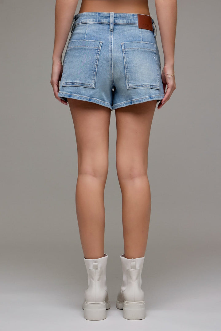 Hidden Jeans Shorts Finn Medium Light High Rise Stretch Shorts - HD4365-ML