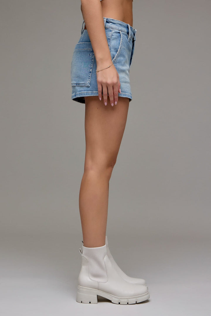 Hidden Jeans Shorts Finn Medium Light High Rise Stretch Shorts - HD4365-ML