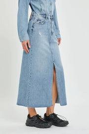 Hidden Jeans Skirt Peyton High Waist Midi Denim Skirt