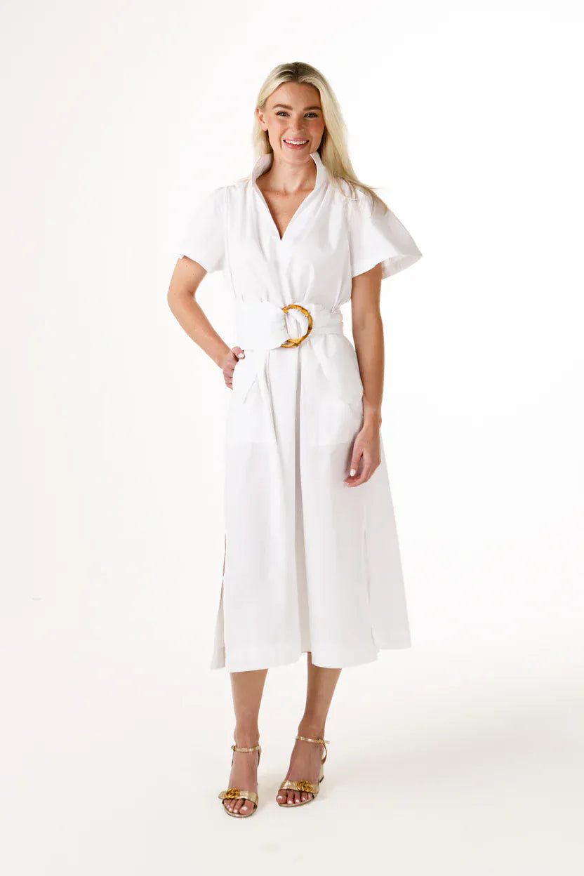 White Holly Shae Gretchen Maxi Dress in XS-S, featuring a flowing silhouette and sleeveless design, perfect for elegant summer wear.