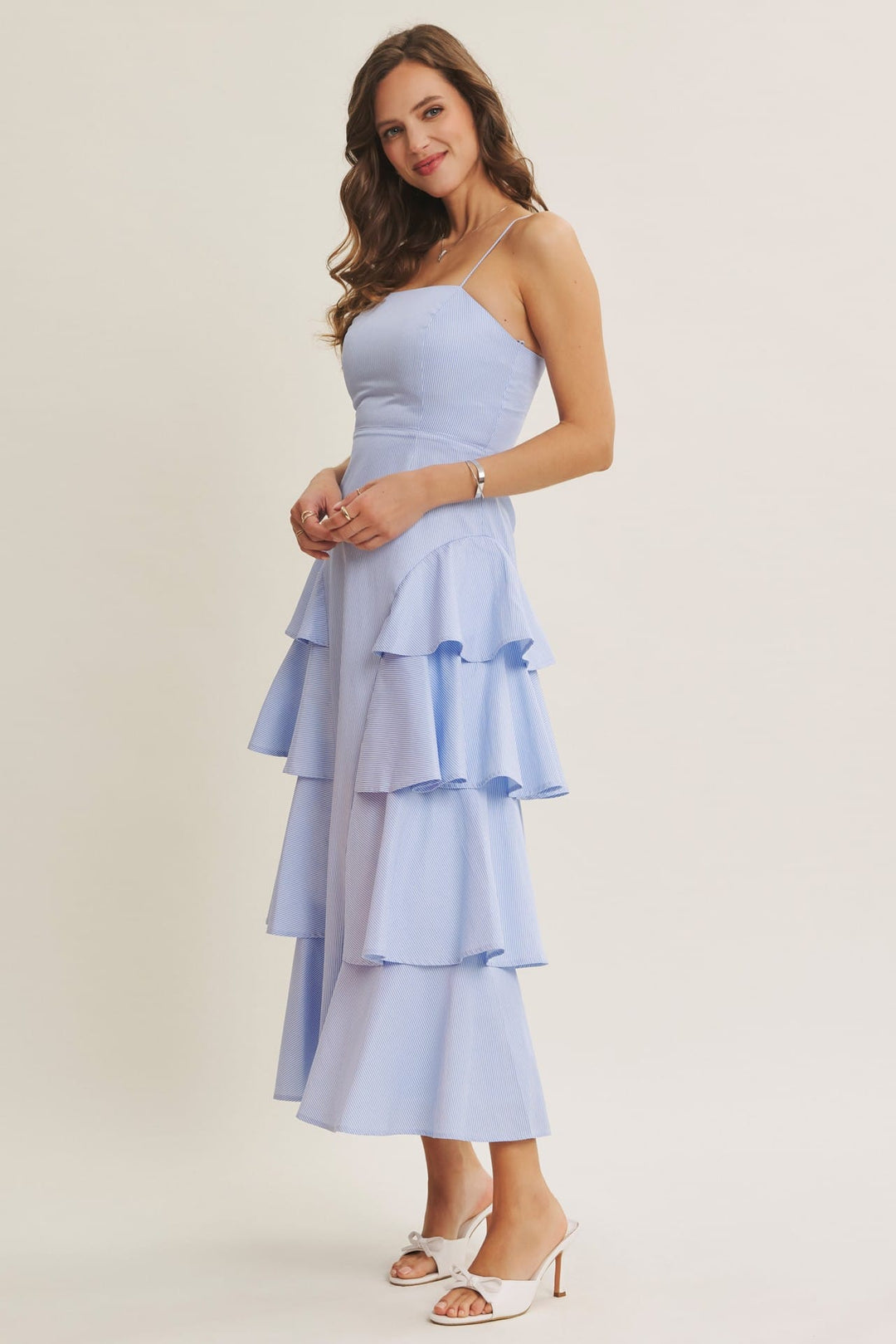 slim fit dress slacks Clean Lines Meet Playful Side Maxi Dress – Teal Poppy