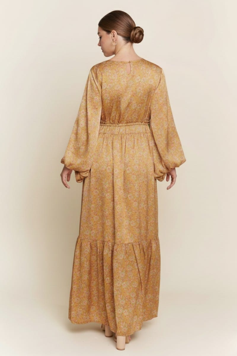J.NNA Alina Glossy Maxi Dress, elegant long dress with glossy fabric, flowing silhouette, perfect for formal occasions