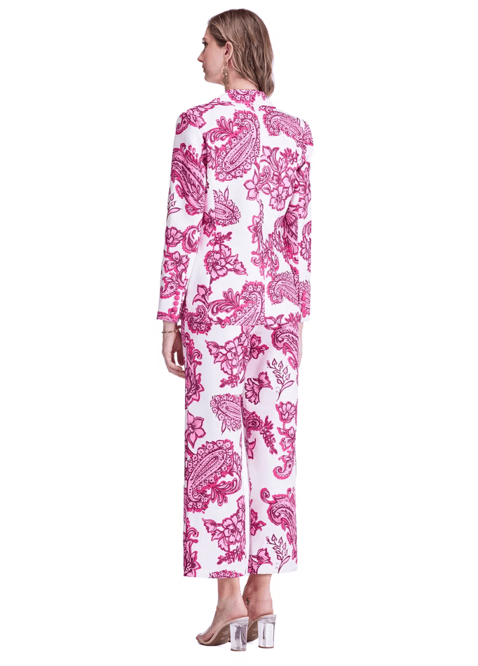 Jade Stella Floral Blazer featuring a tailored fit with vibrant floral pattern, long sleeves, and classic lapel collar.