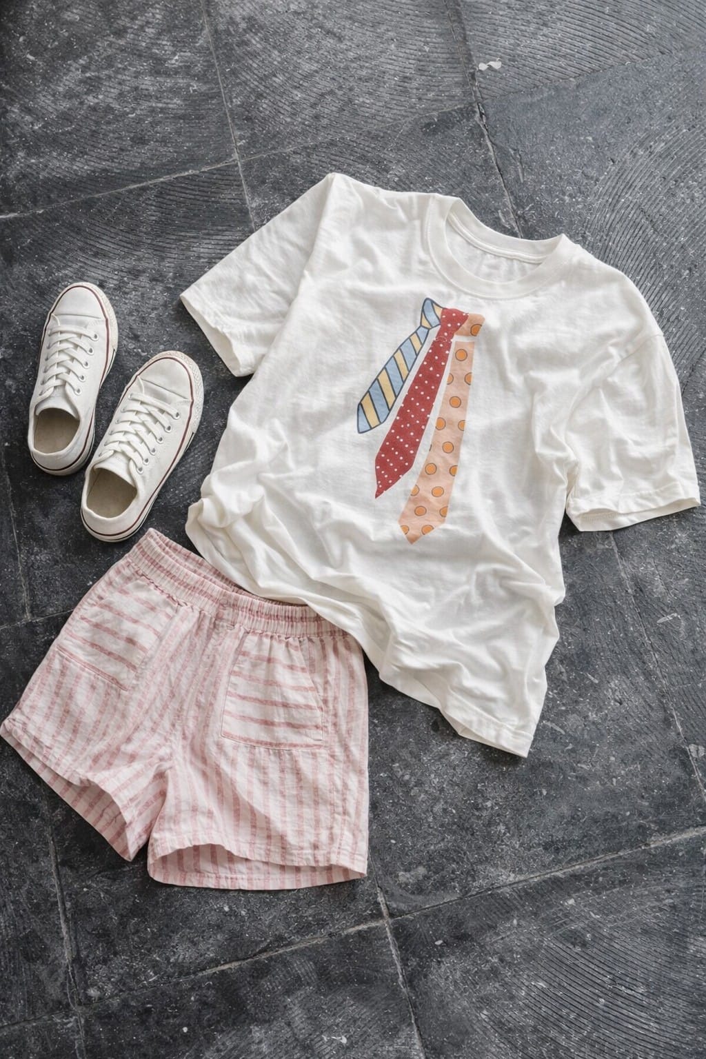 Jade by Jane novelty tie graphic tee featuring a playful tie design on a casual graphic t-shirt.