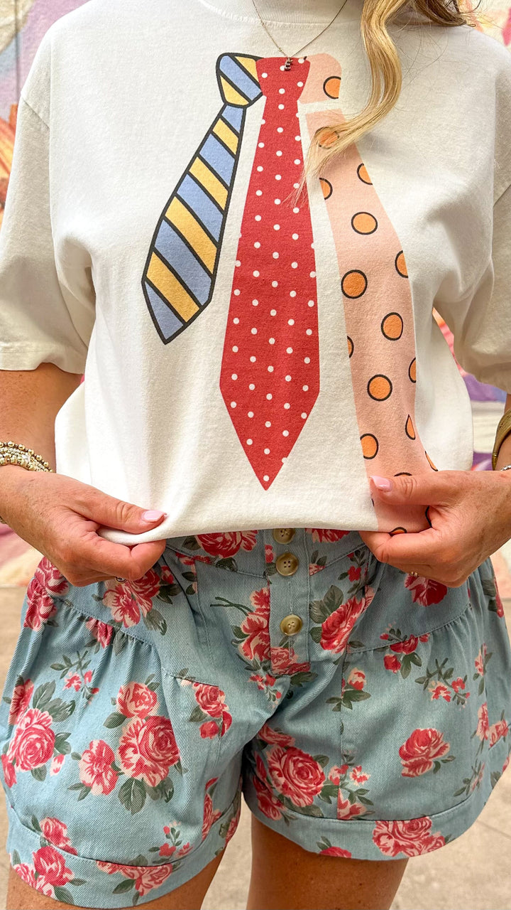 Jade by Jane Graphic Tee Novelty Tie Graphic Tee