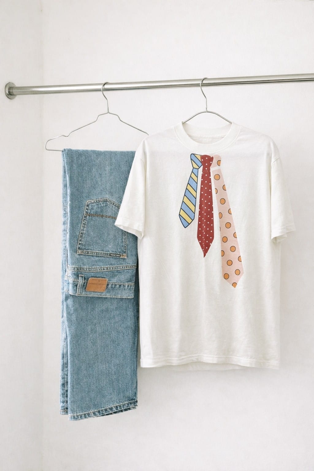 Off-white Jade by Jane novelty tie graphic tee, casual graphic shirt with playful tie design, perfect for a stylish everyday look.