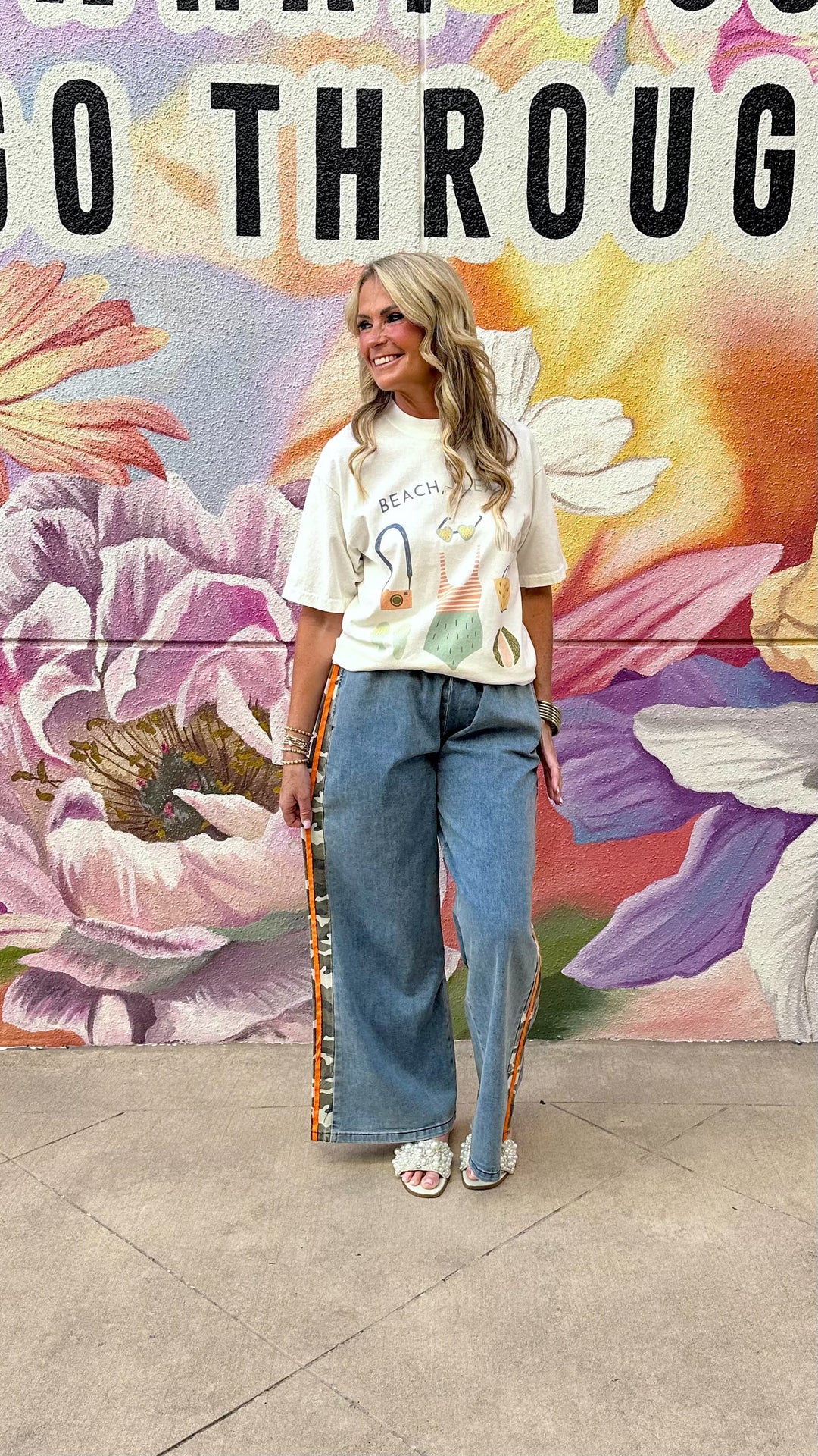 Jade by Jane Pants Lacey Camo Stripe Pants