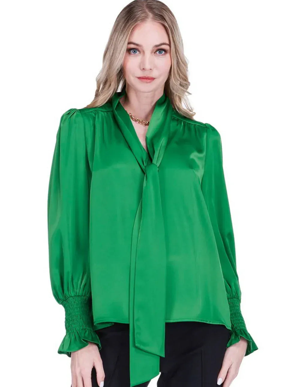 Jade Top Emerald / S Leah Tie Front Top