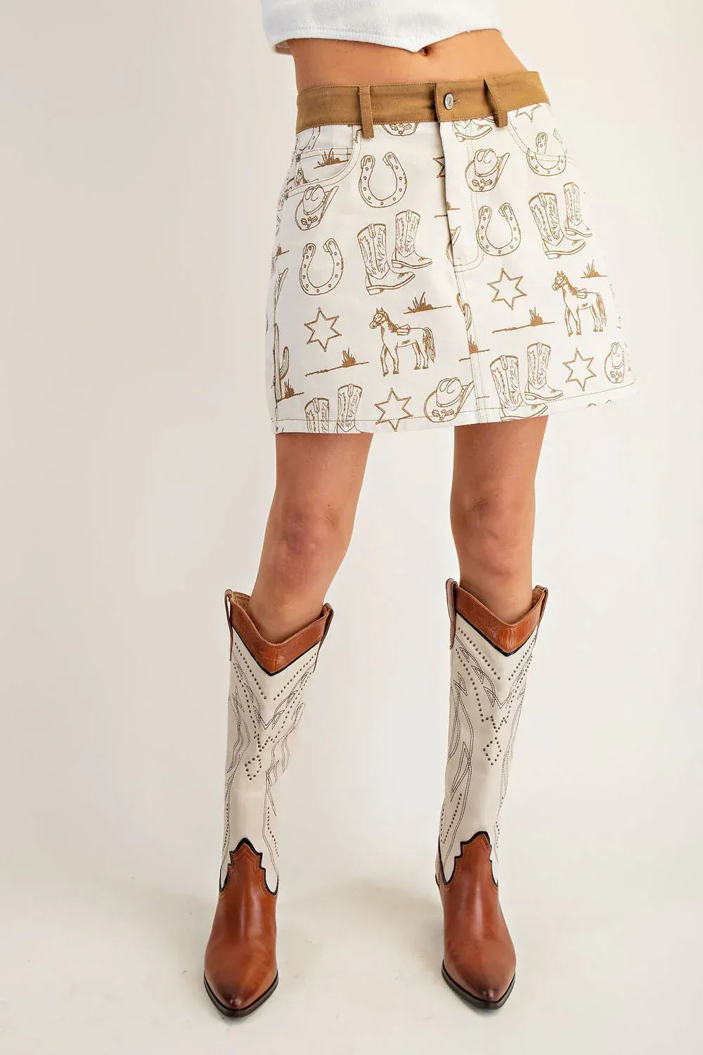 Jess Lea Skirt Western Nova Denim Skirt