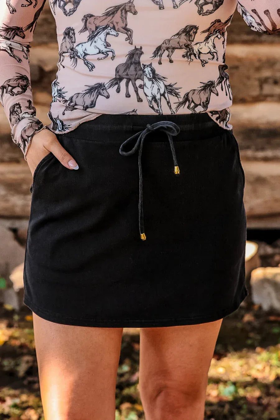 Jess Lea Skort Black / S Refined Denim Stretch Skort